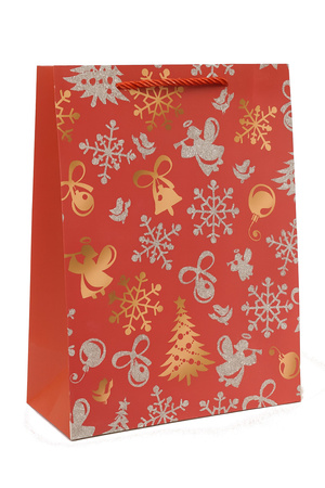 TOREBKA PRZENTOWA CZERWONA ŚWIĄTECZNA 26 X 32 X 10 CM