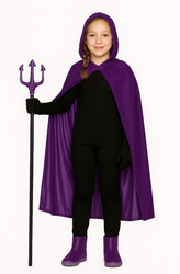 PELERYNA DZIECIĘCA Z KAPTUREM FIOLETOWA 100 CM