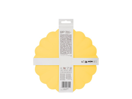 TALERZYKI PLASTIKOWE FALBANKA 22 X 22 CM ŻÓŁTY 4 SZT