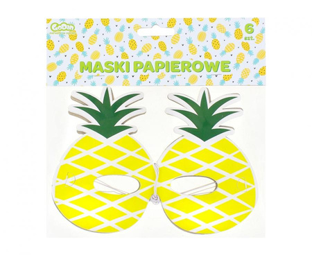 MASKI PAPIEROWE ANANAS 6 SZT HAWAJE 