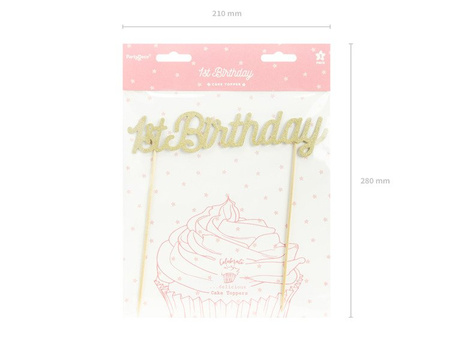 TOPPER NA TORT 1ST BIRTHDAY ZŁOTY