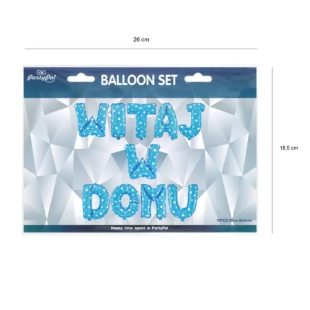 BALON FOLIOWY NAPIS WITAJ W DOMU TURKUSOWY 40 CM