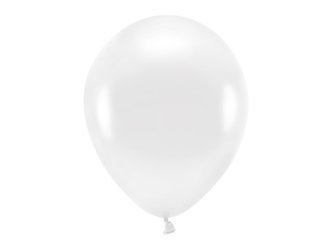 BALONY ECO 30 CM METALIZOWANE BIAŁE 100 SZT