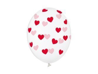 BALONY STRONG 30 CM CZERWONE SERDUSZKA 6 SZT
