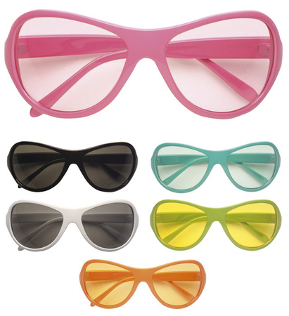 Pk 12 "70s DISCO GLASSES" 6 colors ass.