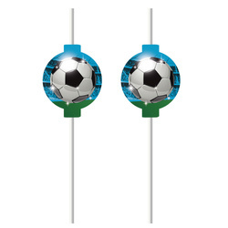 SŁOMKI PAPIEROWE PIŁKA NOŻNA 4 SZT.