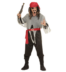 STRÓJ PIRATA CZARNO-CZERWONY
