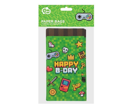 TOREBKI PAPIEROWE PIKSELE 6SZT