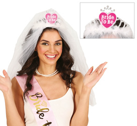 WELON ŚLUBNY Z DIADEMEM W KSZTAŁCIE SERCA