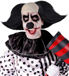 PERUKA KLAUN Z ŁYSINĄ CZARNA