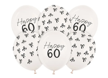 BALONY LATEKSOWE GLAMOUR 60 HAPPY BIRTHDAY 30 CM 6 SZT