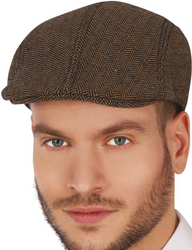 ANGIELSKI BERET W JODEŁKĘ BRĄZOWY