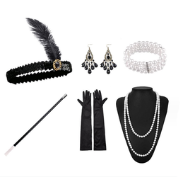 ZESTAW RETRO DAMSKI CZARNY 6 EL.