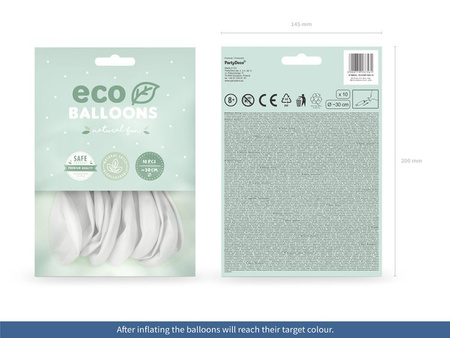 BALONY ECO 30 cm PASTEL BIAŁY 10 szt