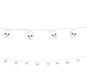 GIRLANDA ŚWIECĄCA 12 CZASZEK 180 CM HALLOWEEN