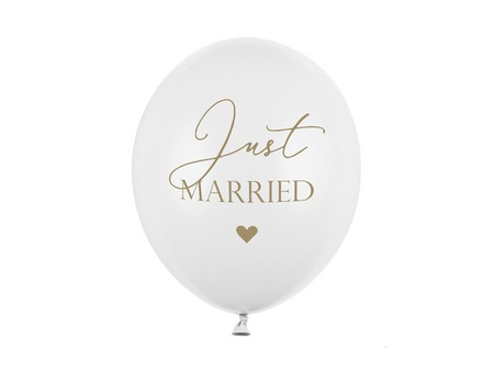 BALONY STRONG JUST MARRIED BIAŁE 30 CM 50 SZT
