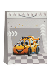 TOREBKA PREZENTOWA SŁODKI SAMOCHODZIK SZARA 31 X 40 X 12 CM