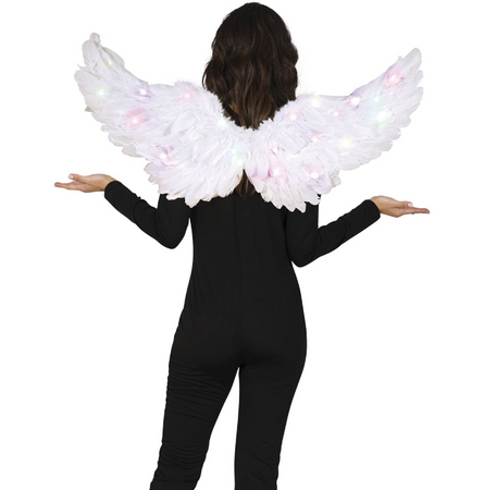 SKRZYDŁA LED BIAŁE ANIOŁEK 80 X 40 CM