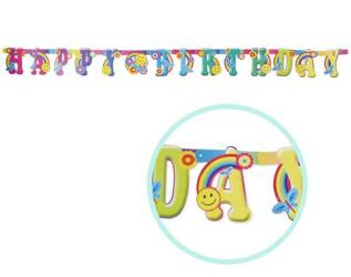 BANER HAPPY BIRTHDAY KOLOROWY 230X19 CM