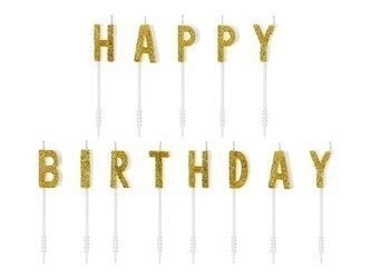 ŚWIECZKI HAPPY BIRTHDAY ZŁOTE