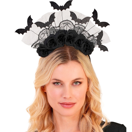 OPASKA Z NIETOPERZAMI CZARNA HALLOWEEN