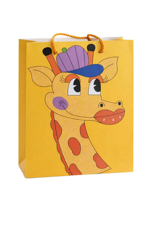 TORBA PREZENTOWA ŻÓŁTA ŻYRAFA 26 X 32 X 10 CM