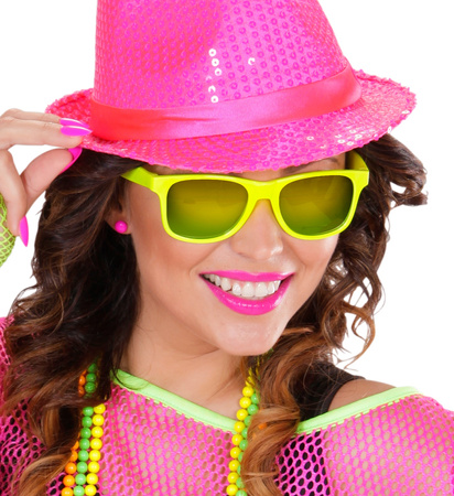 OKULARY ŻÓŁTE NEONOWE LATA 80