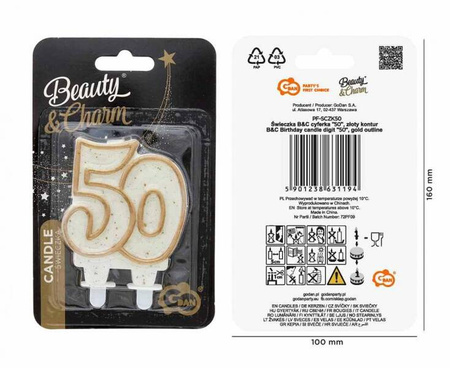 ŚWIECZKA URODZINOWA ZŁOTA 50