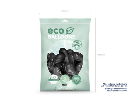 BALONY ECO 26 CM METALIZOWANE CZARNE 100 SZT