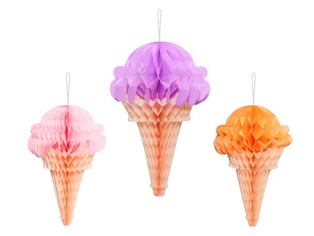 DEKORACJE BIBUŁOWE LODY 20 30 CM