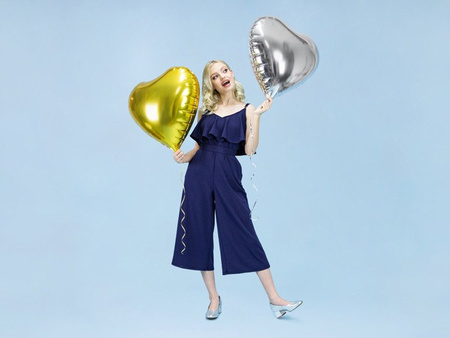 BALON FOLIOWY 61cm, SERCE SREBRNE