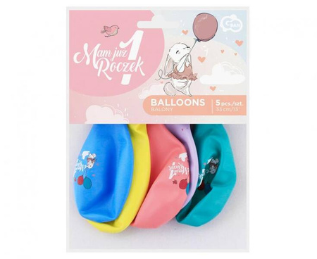 BALONY LATEKSOWE MAM JUŻ ROCZEK 33 CM 5 SZT.