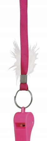 GWIZDEK RÓŻOWY DO ZAWIESZENIA Z PIÓRKIEM