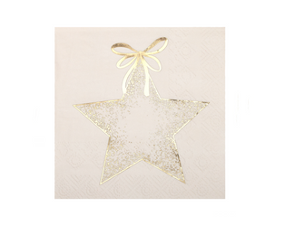 SERWETKI PAPIEROWE ZŁOTA KOKARDKA KOŚĆ SŁONIOWA 25 CM 20 SZT