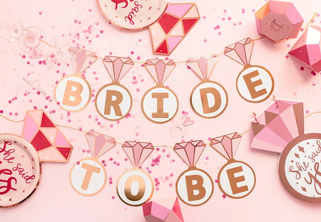 BANER PIERŚCIONKI BRIDE TO BE 2.5 M