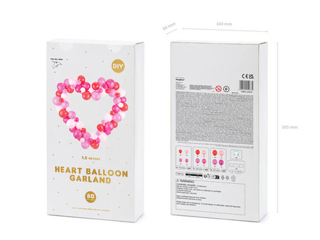 GIRLANDA BALONOWA SERCE RÓŻOWY 160 CM