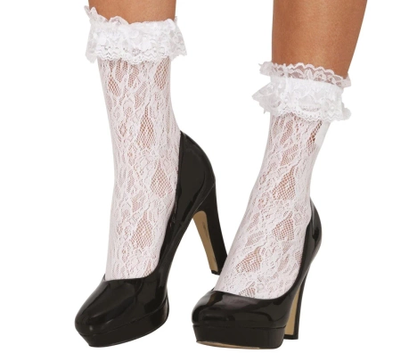 SKARPETKI KORONKOWE BIAŁE 
