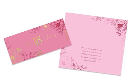 KOPERTA URODZINOWA 18 URODZINY RÓŻOWA
