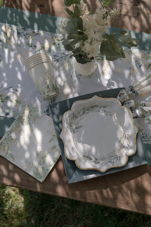 SERWETKI PAPIEROWE KOMUNIA GAŁĄZKI ZIELONO-ZŁOTE 33 CM 20 SZT.