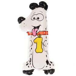 BALON FOLIOWY ZWIERZĄTKO CYFRA 1 45 CM