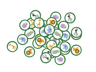 KONFETTI URODZINOWE SAFARI 36 SZT