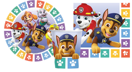 ZESTAW PSI PATROL TALERZYKI+KUBECZKI+SERWETKI