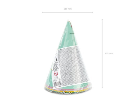 CZAPECZKI HAPPY BIRTHDAY PASTEL MIX, 6 SZT.