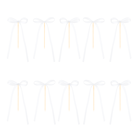 TOPPERY NA TORT KOKARDKI BIAŁE DIY 10 SZT 16 CM