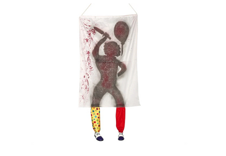 DEKORACJA KLAUN Z BUTAMI 185 X 100 CM