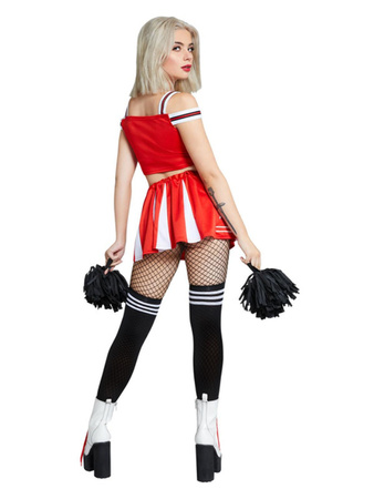 Fever Devil Cheerleader Costume, Red & White