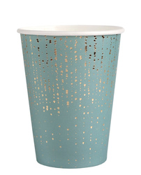 KUBECZKI PAPIEROWE ZIELONE ZE ZŁOTYMI WZORAMI 270 ML 10 SZT.