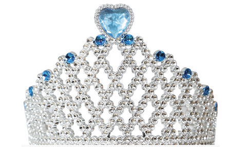 SREBRNA TIARA Z NIEBIESKIM SERCEM