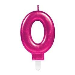 ŚWIECZKA URODZINOWA CYFRA 0 RÓŻOWA