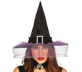 KAPELUSZ CZAROWNICY CZARNY Z WELONEM